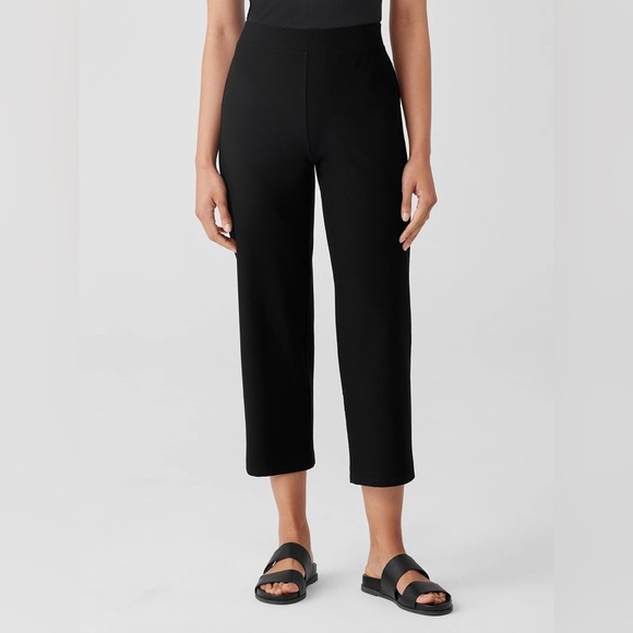 Eileen Fisher Pants - Eileen Fisher Washable Stretch Crepe Straight Pants in Black size L P petite